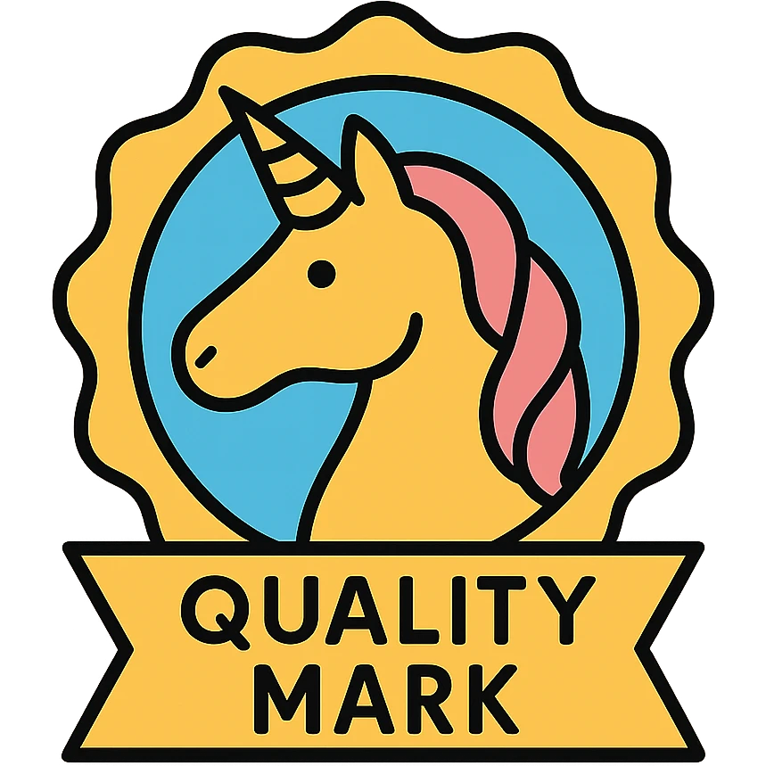 unicorn quality mark badge emoji
