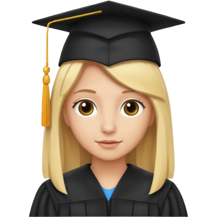 blonde person with graduation cap emoji