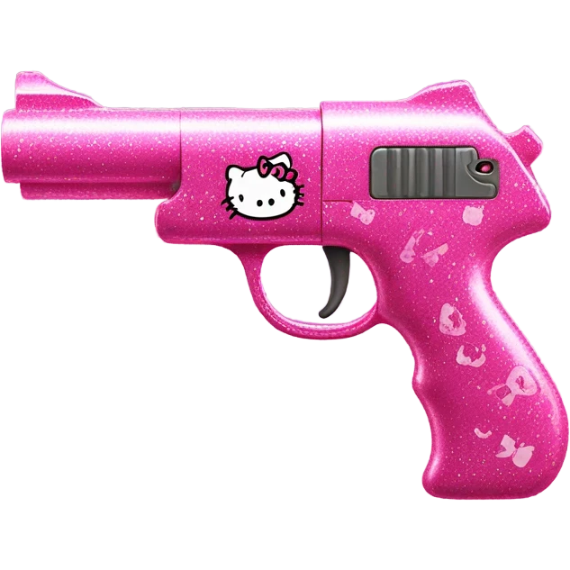 Pink sparkly, hello Kitty gun emoji
