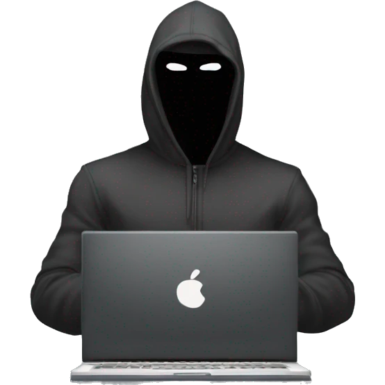 hacker anonimous in front of PC emoji