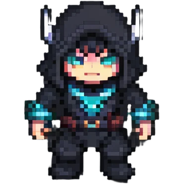 dark waider character in pixel art style emoji