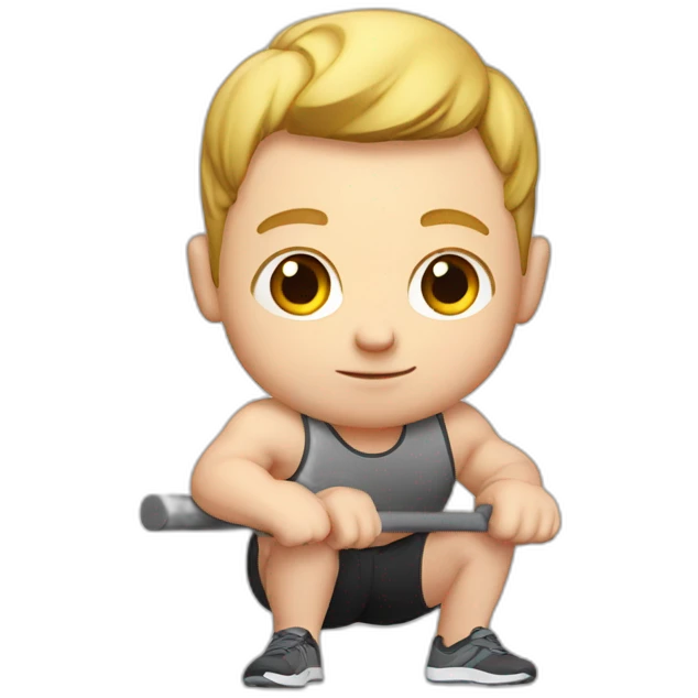 fitness white boy with 140 kg bar emoji
