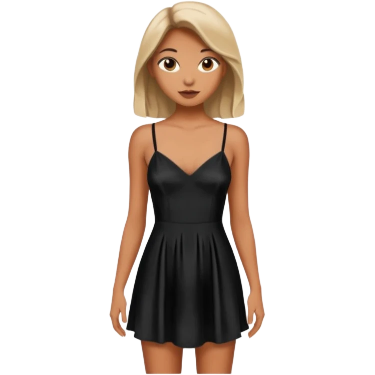 Strappy short black dress made of silk emoji