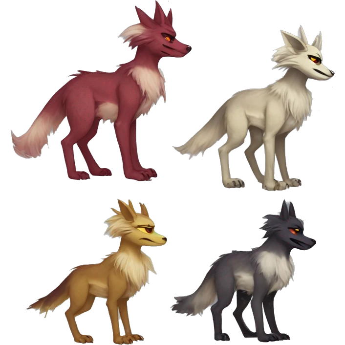 Cute Protogen-vernid-sergal-wickerbeast-fantasy-animal-fursona griffsnuff & LiLaiRa & Falvie full body emoji