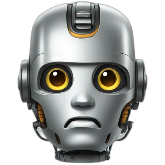 robot looking down emoji
