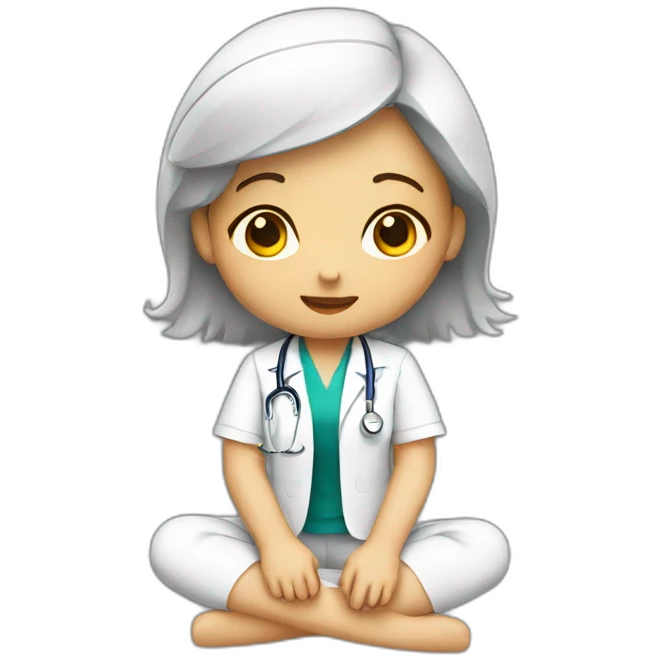 Medical girl student sitting  emoji