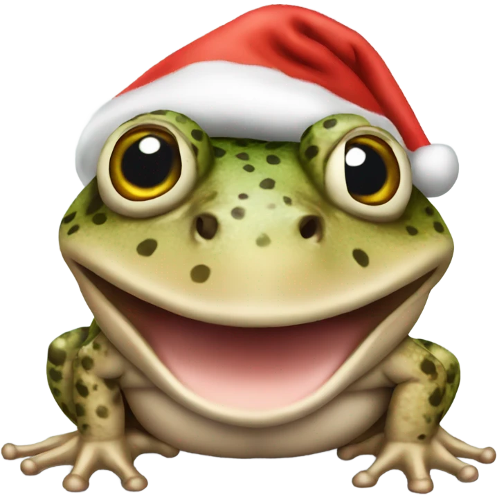 Toad with a Santa hat emoji