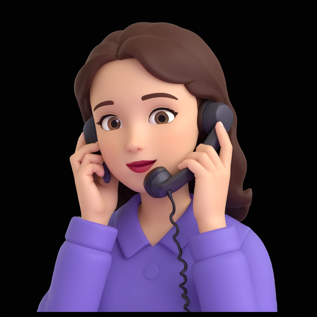 girl talking on phone, close up pose emoji