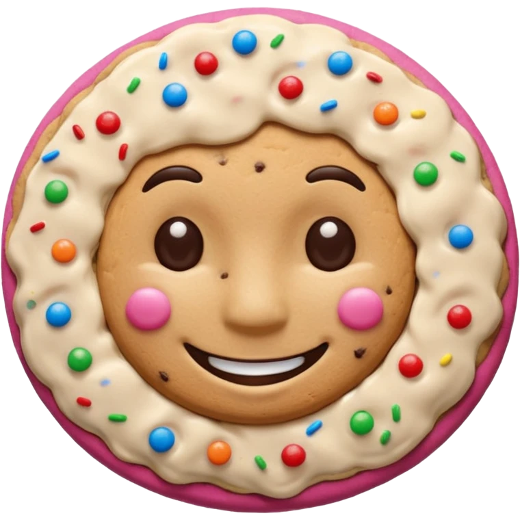 Frosted Cookie Man with sprinkles emoji