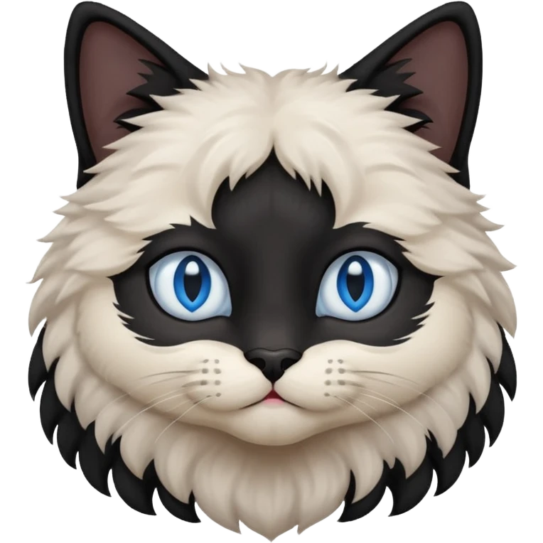 black kitty cat with blue eye emoji