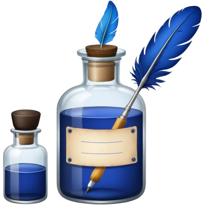 a feather quill and ink bottle emoji