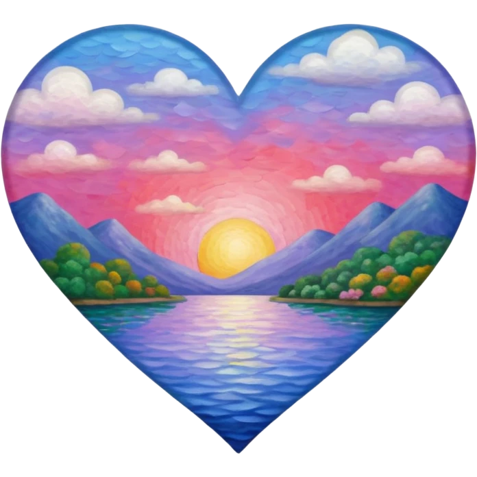 Cuore che ricorda un opera d arte di monet emoji
