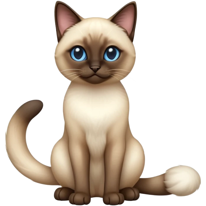cinematic-[siamese cat]-realistic-full-body-sitting-emoji,-tail-curled-playfully-around-its-paws,-head-tilted-dramatically,-fluffy-[siamese]-fur,-simplified-yet-realistic-focused-features,-highly-detailed,-glowing-with-an-almost-sarcastic-glow emoji