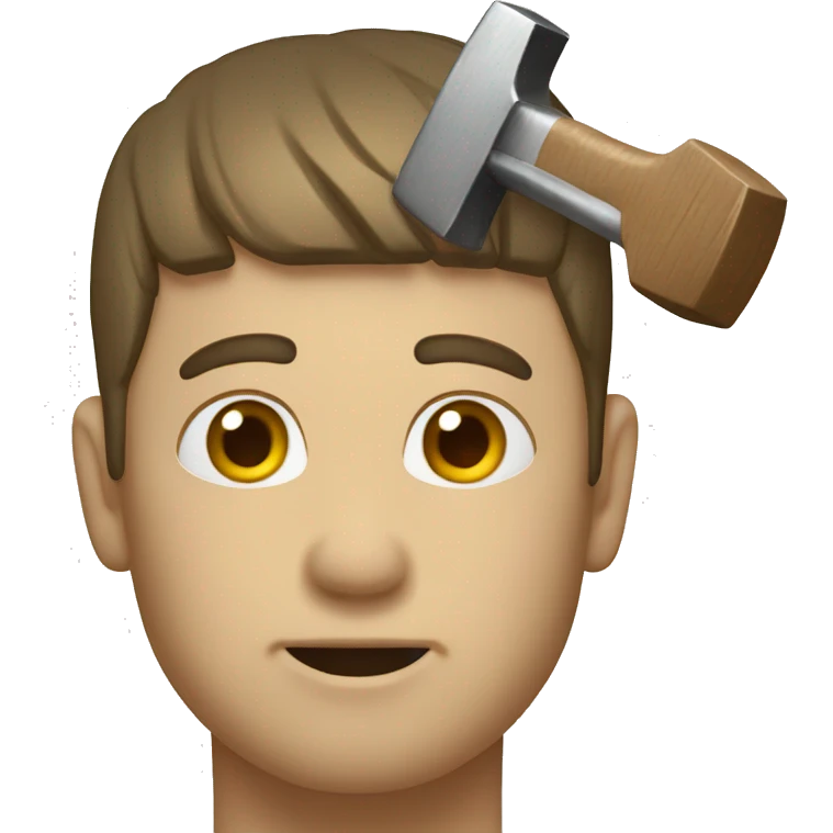 hitting the nail on the head with a hammer emoji