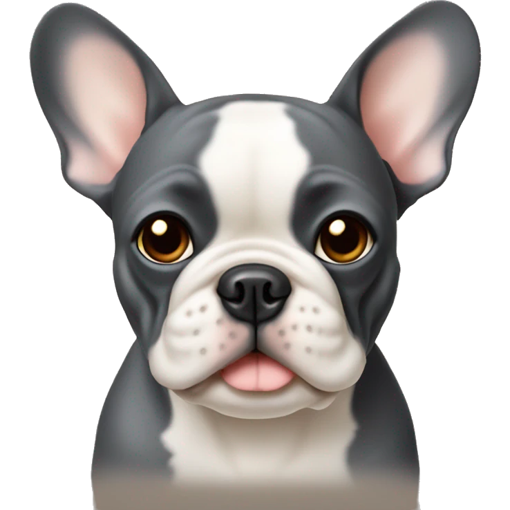 French bulldog dark grey tan  emoji