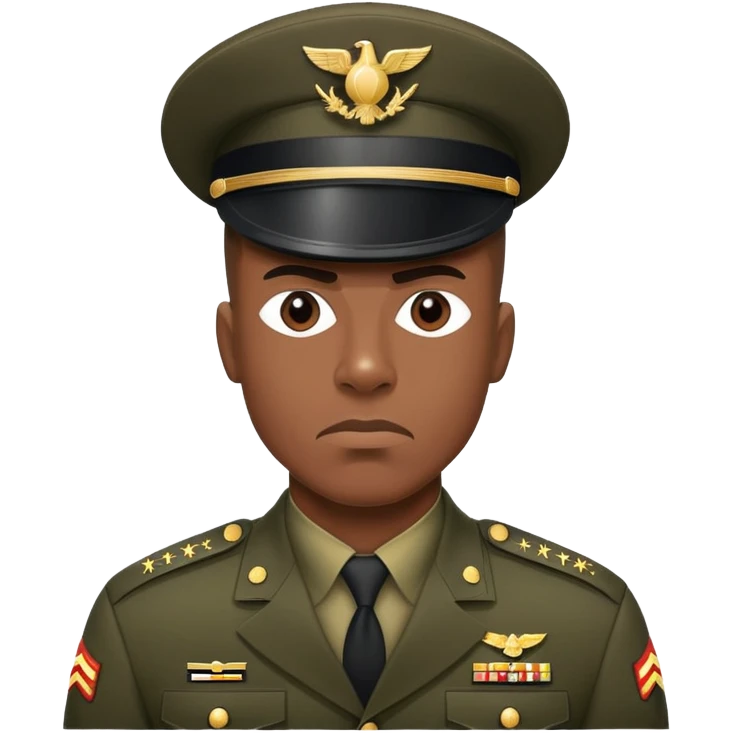 Black drill instructor in the army emoji