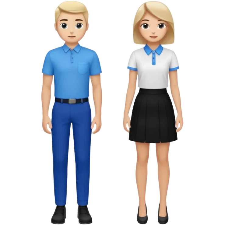 creame elementos graficos sguieendo este mismo modelo pero pensando en que sean para educacion edtech elearnig de ese estilo version hombre joven y mujer joven con colores coprorativos celeste negro blanco  emoji