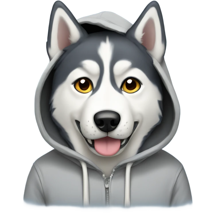Husky wearing hoodie emoji