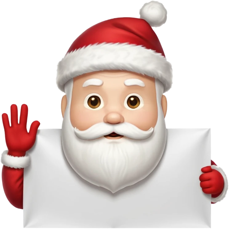 drunk santa holding up a huge blank banner 4 times his size above his head emoji