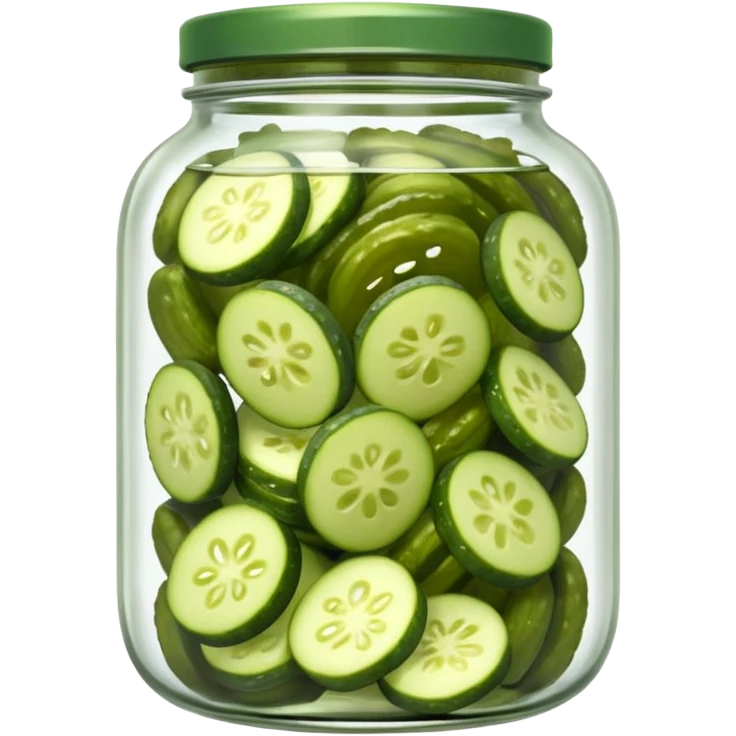 glass jar with sliced pickles in brine emoji
