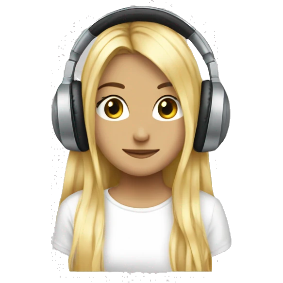 blond girl headphones an micro tumblr emoji