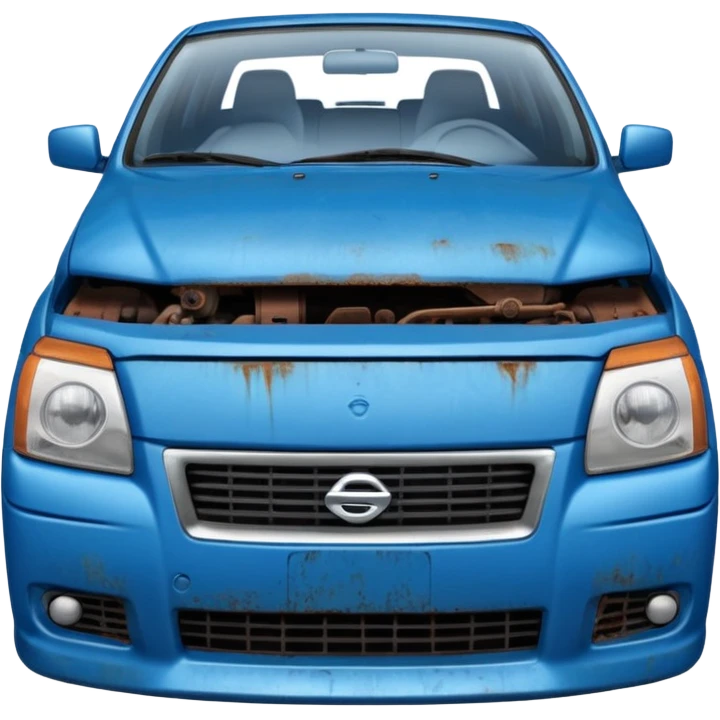 a sad blue Nissan Sentra emoji