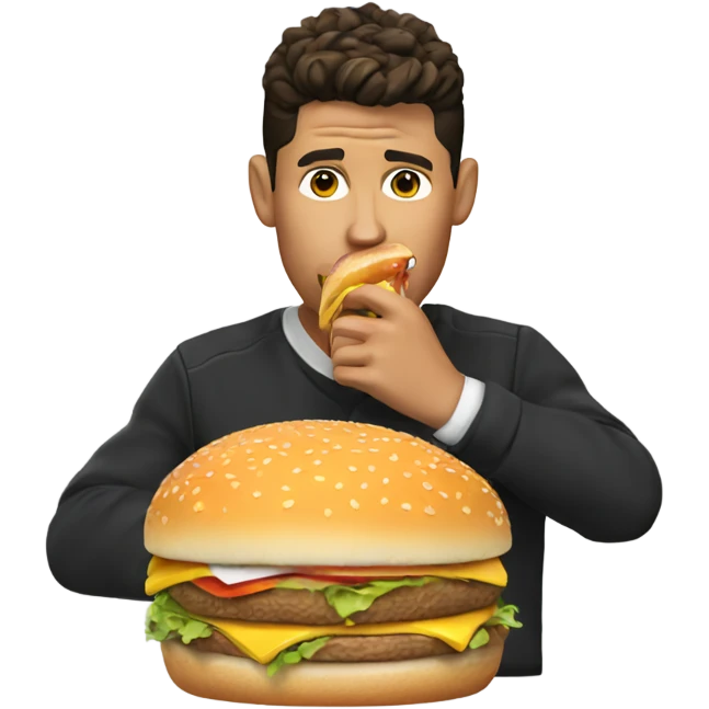 Cristiano eating burger emoji