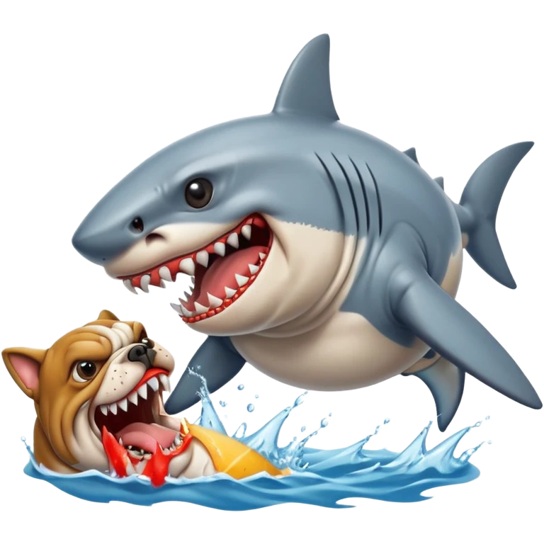 Shark eating a bulldog emoji