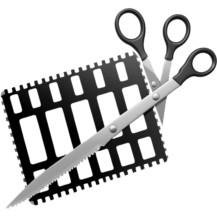 film strip with scissors cutting it emoji