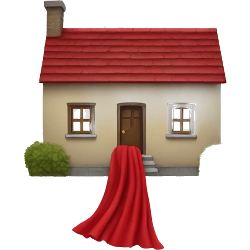 house  in a large red scarf emoji