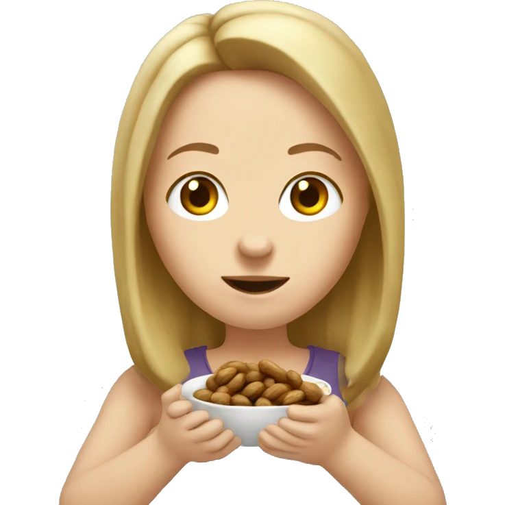 White Girl eating boiled peanuts  emoji