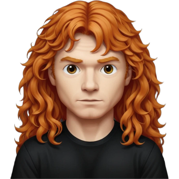 Ginger dave mustaine with curly hair and bangs emoji