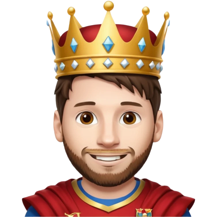 messi with a king crown emoji