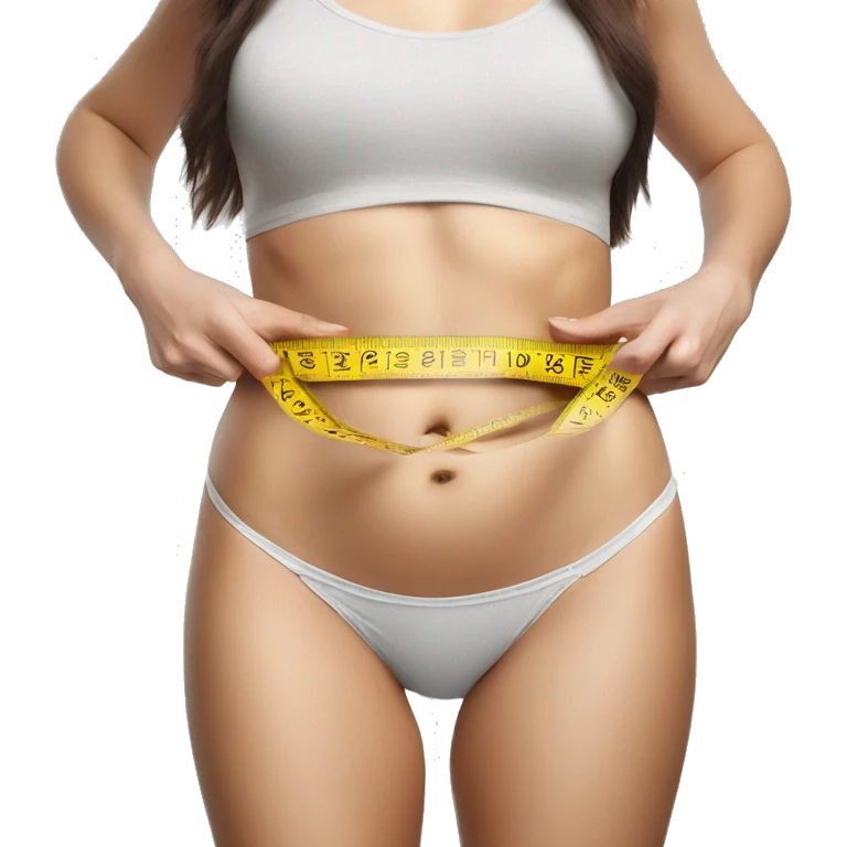 measurement tape around woman's waist emoji