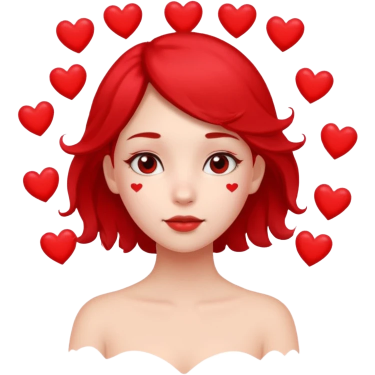 girl with floating hearts around head emoji