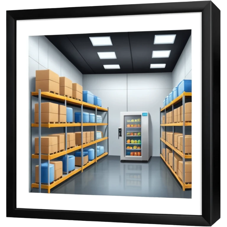 ambient and refirigeration warehouse at an angle emoji