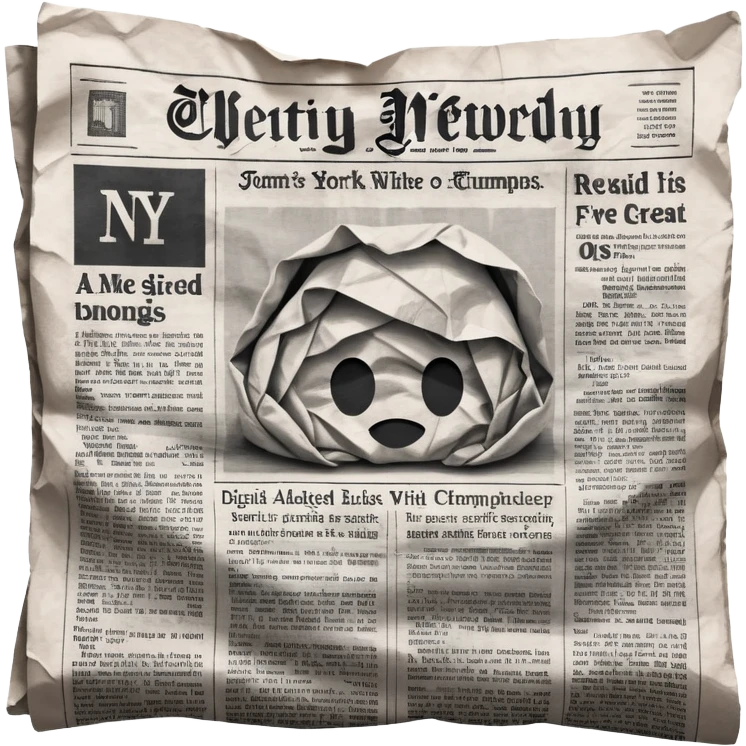 generate realistic detailed news paper NY emoji