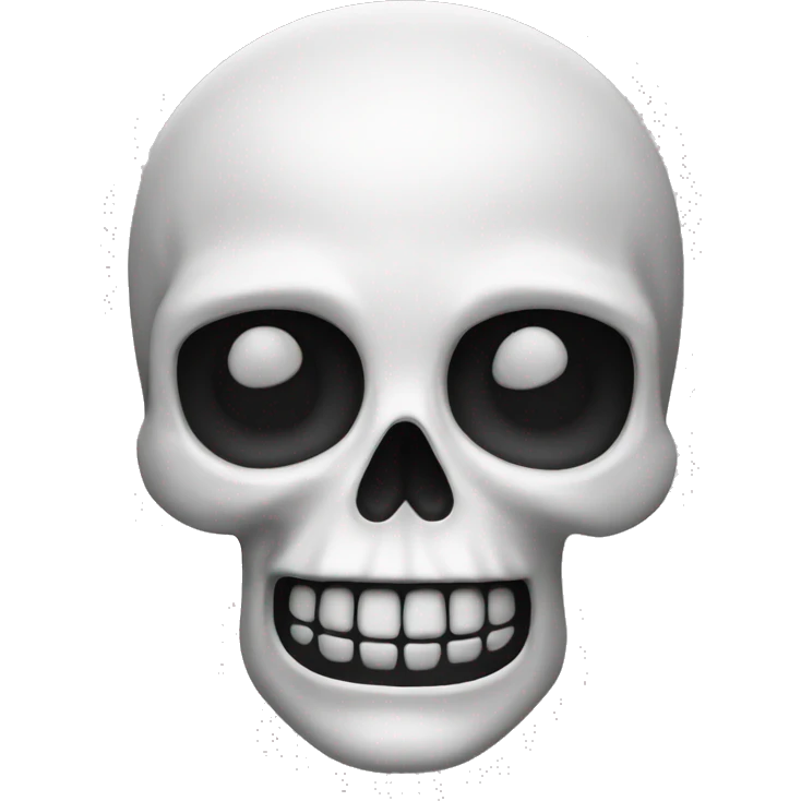 skull emoji, white and black colors only emoji