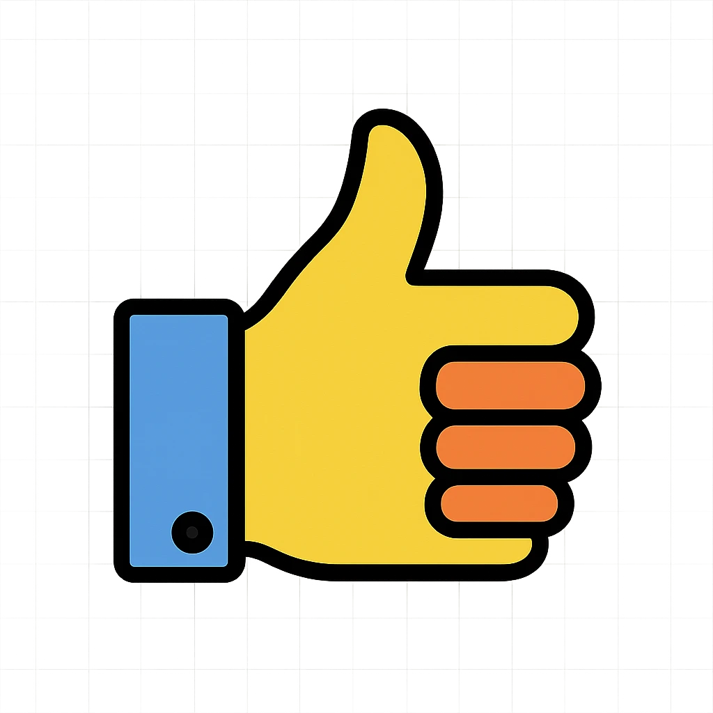 color outline icon style thumb pointing forward emoji