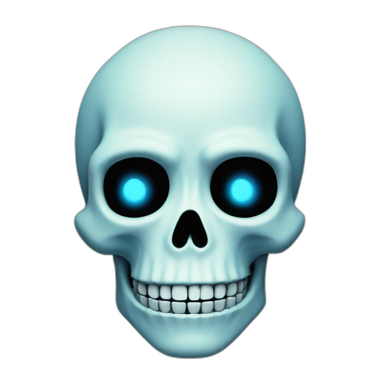 Skeleton Sans in Undertale with Luminous blue left eye emoji
