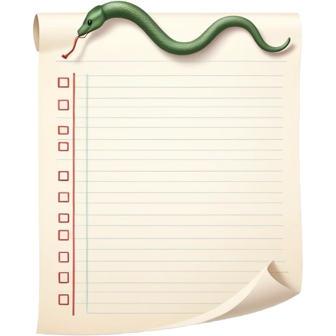 long curling to-do list paper looping up and down like a snake with tiny checkboxes fading into distance emoji