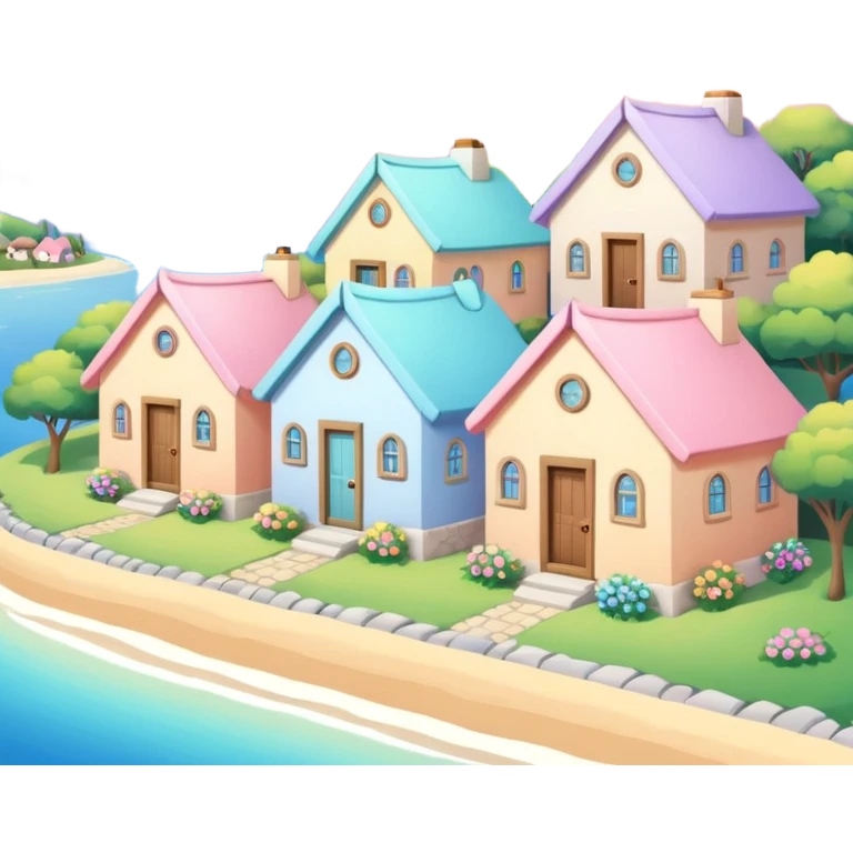 Pastel Roof Cottages emoji