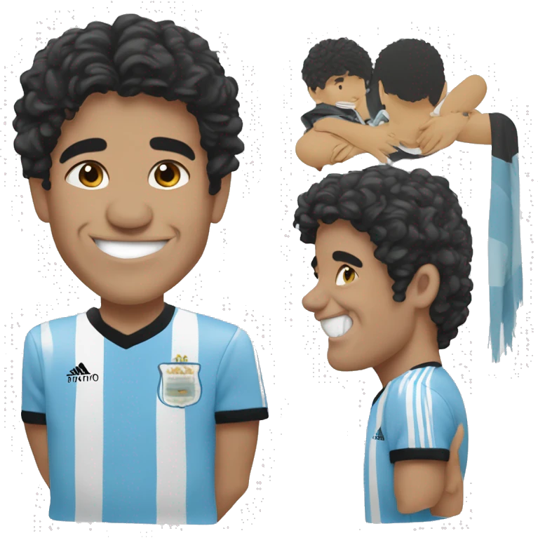 maradona argentina young smile emoji