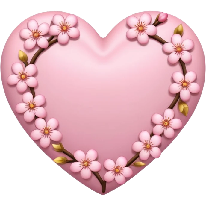 heart with sakura flowers and a soft golden glow emoji