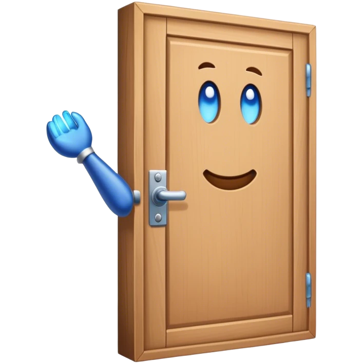A closed door with a hand knocking on it. Because success isn’t about waiting—it’s about knocking until someone answers.blue power magic on knocking emoji