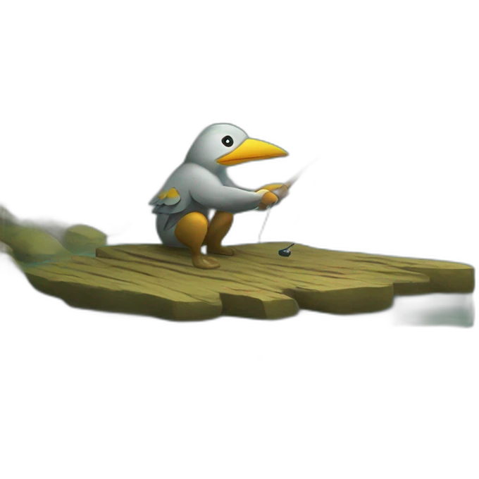 bird fishing emoji