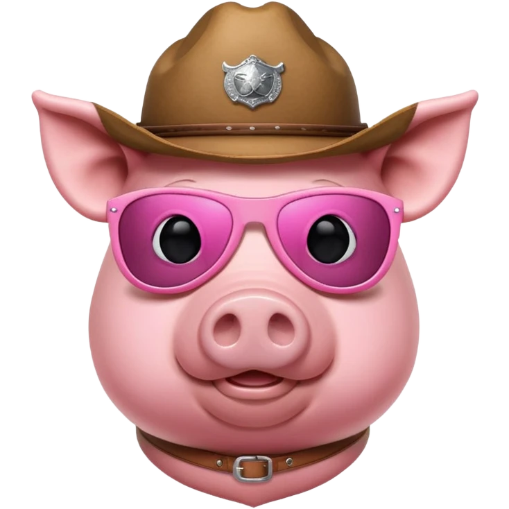 Pig with sunglasses and Cowboy helmet  emoji