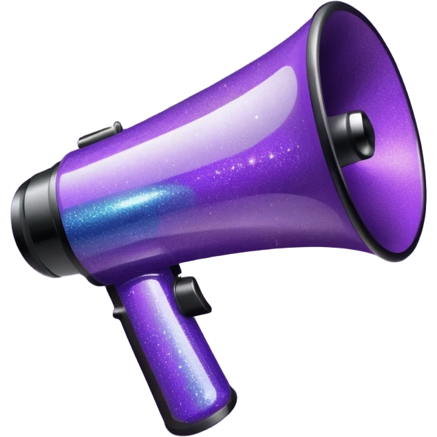 glitter purple and megaphone emoji