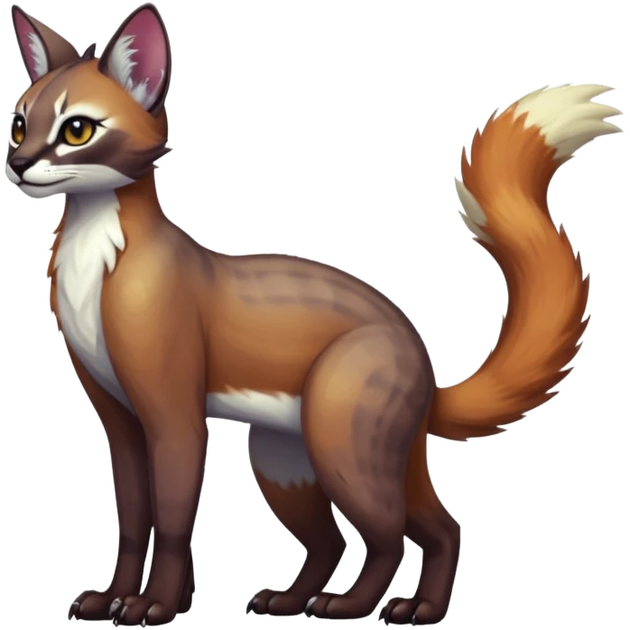 dark fruity white glorious iridescent divine exotic cute cool beautiful beautiful fantasy-caracal-civet-genet-sergal-vernid-Gryphon-Cacomistle-Trico-oncilla-animal-Fakémon-hybrid-fursona (full body) emoji