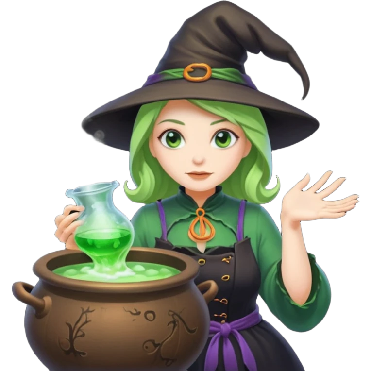 green witch cooking potion emoji
